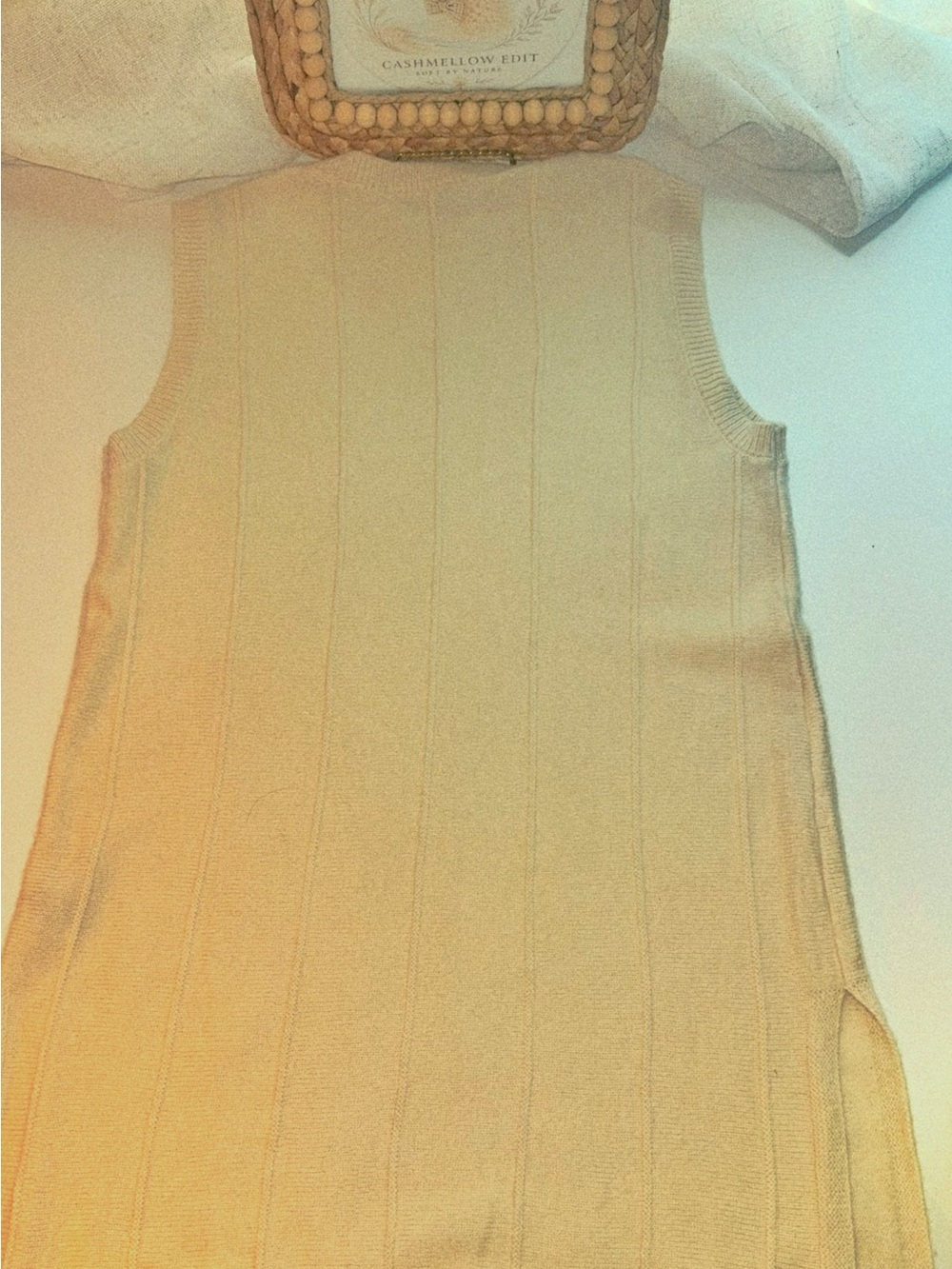 100% Cashmere • Theory • White Chocolate Biscotti • Quiet Luxury Vest - Picture 9 of 9